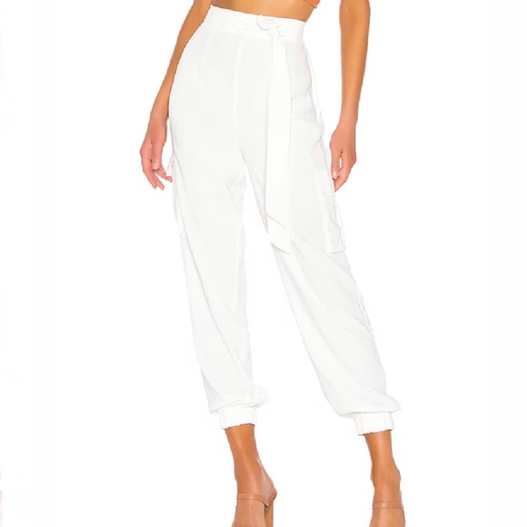 REVOLVE superdown Rachel Cargo Pant in White Size L - Picture 2 of 5